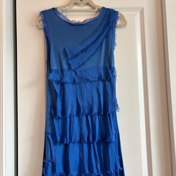 Made in Italy Women’s Silk Layered Maxi Dress Sz S/M Lagenlook Artsy Art2wear - Picture 11 of 14